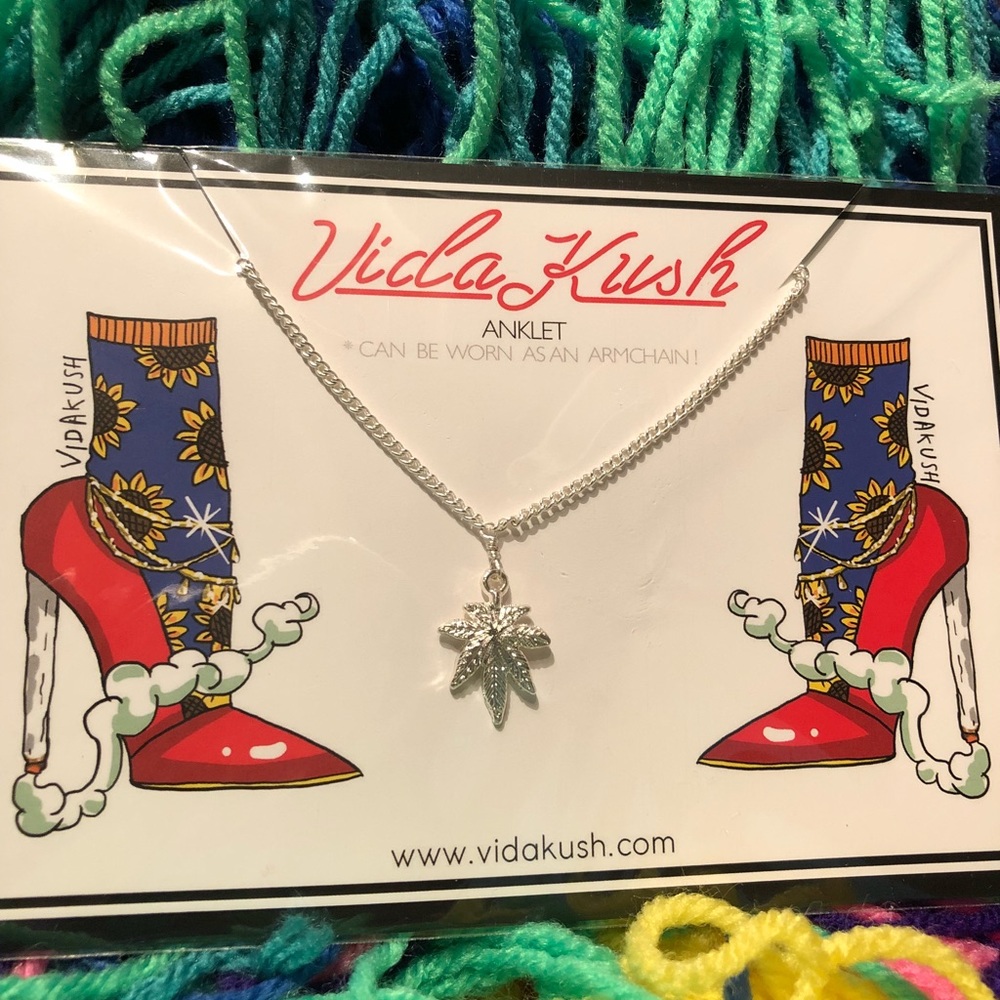 “Mary Jane” - Weed Leaf charm Anklet